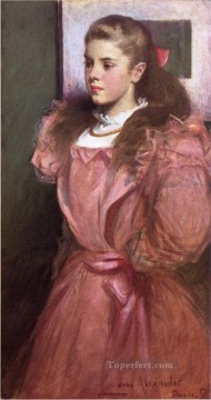 ジョン・ホワイト・アレクサンダー Painting - バラの少女 別名エレオノーラ・ランドルフ・シアーズの肖像ジョン・ホワイト・アレクサンダー